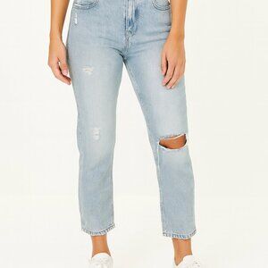 Whistles Distressed Cropped Jeans Womens 26 Medium Wash Rigid Denim Classic Edge